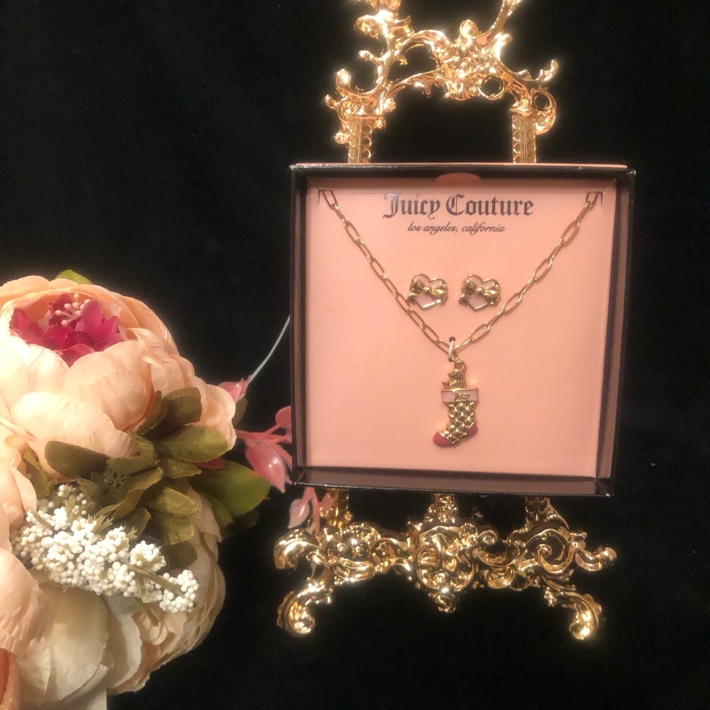 New Juicy Couture Holiday Necklace & Earring Boxed Set